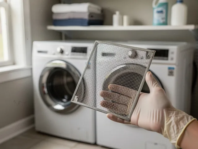 Fairview Park Dryer Vent Cleaning specialist performing detailed lint trap cleaning service in Fairview Park